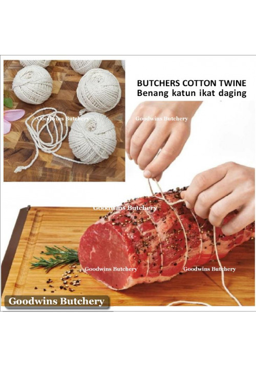 Butchers COTTON TWINE string thread rope benang katun untuk ikat daging sosis 2MM +/- 33m 110ft 38g